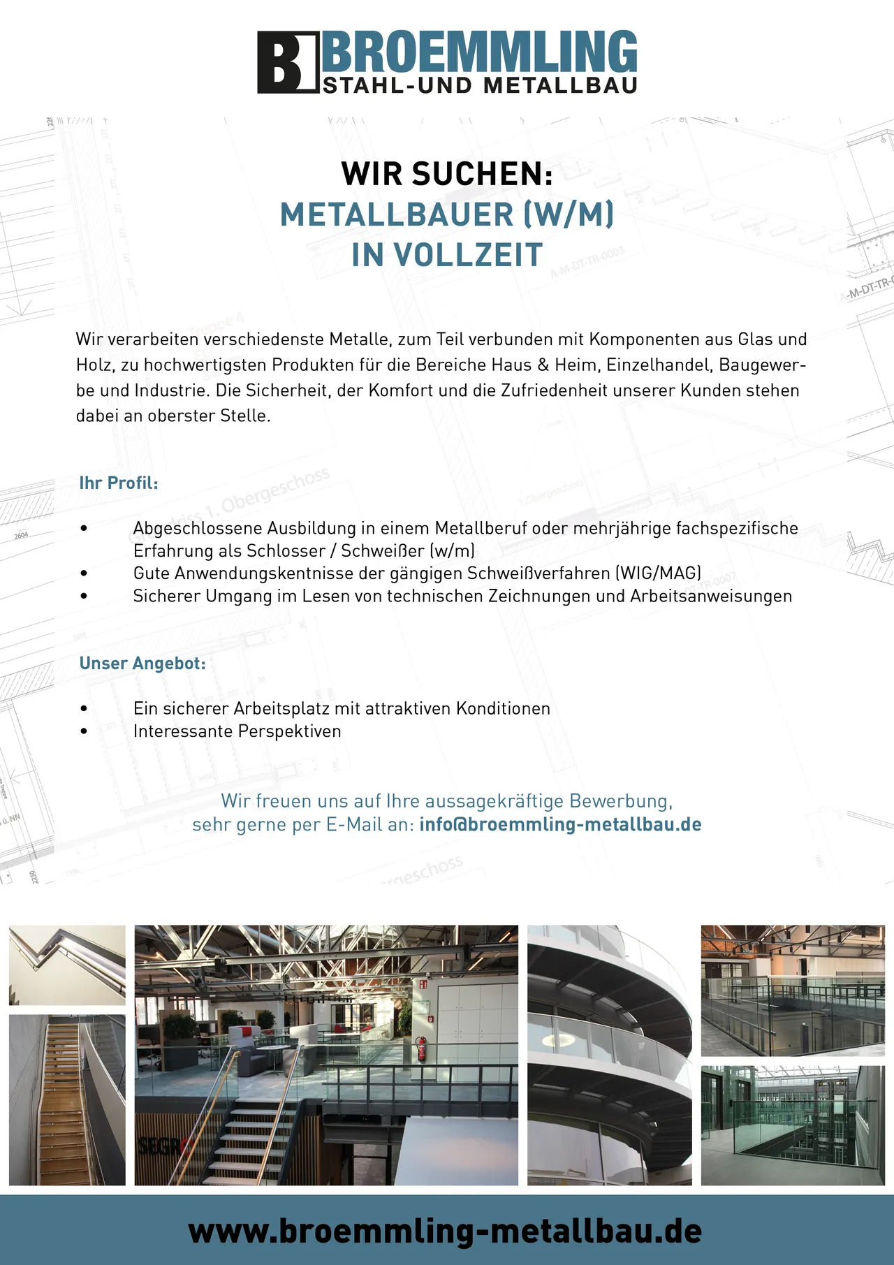 Stellenanzeige: Metallbauer (m/w/d) in Vollzeit