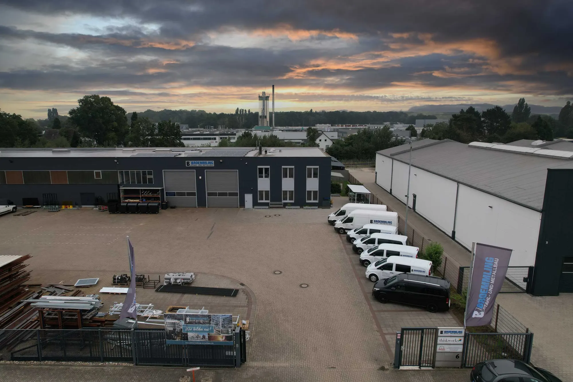 Firmengelände von Broemmling Metallbau in Bocholt aus der Luft