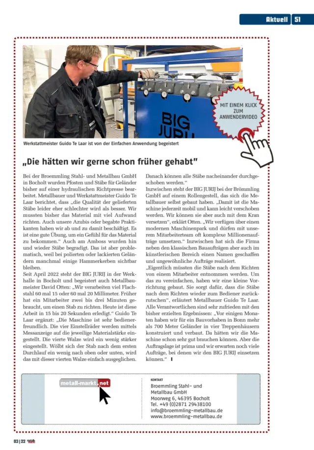Publikation im Metallmarkt.net – Bild 1